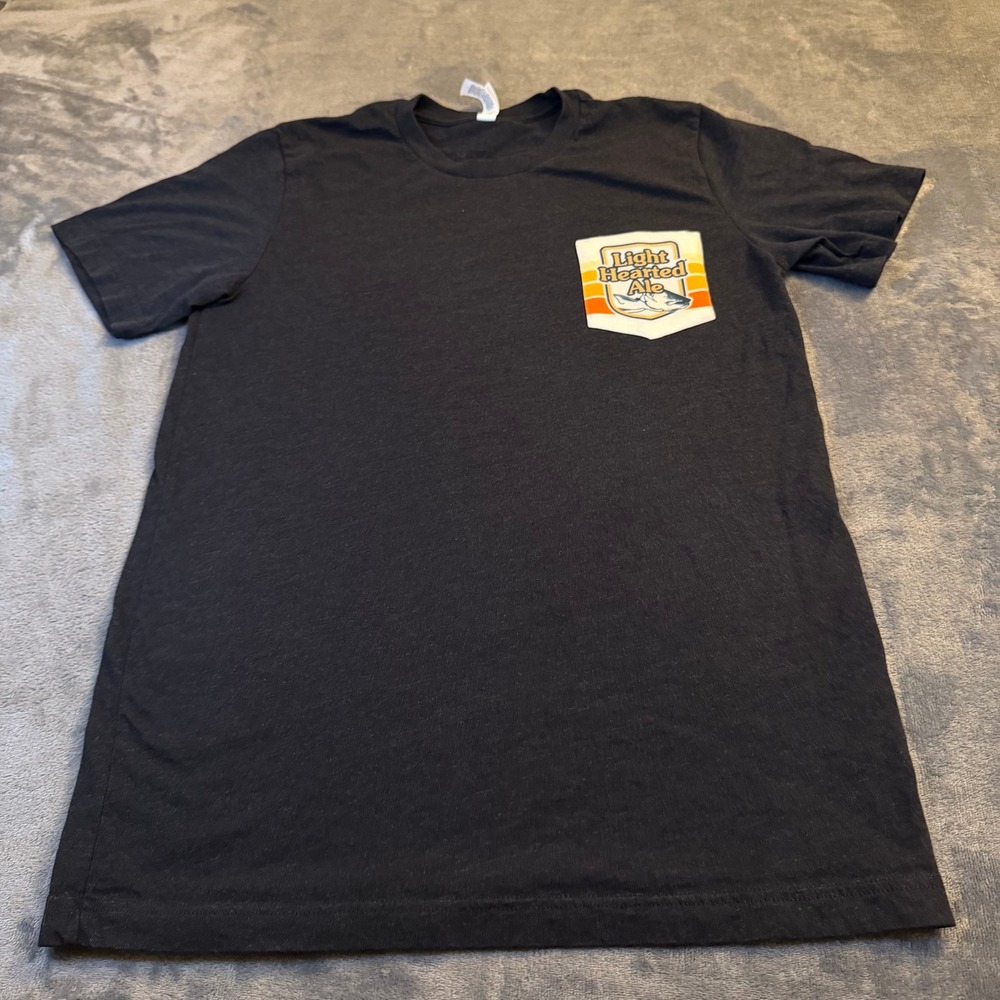 Bella Canvas Black Short Sleeve Pocket T Shirt Light Hearted Ale Mens Medium
